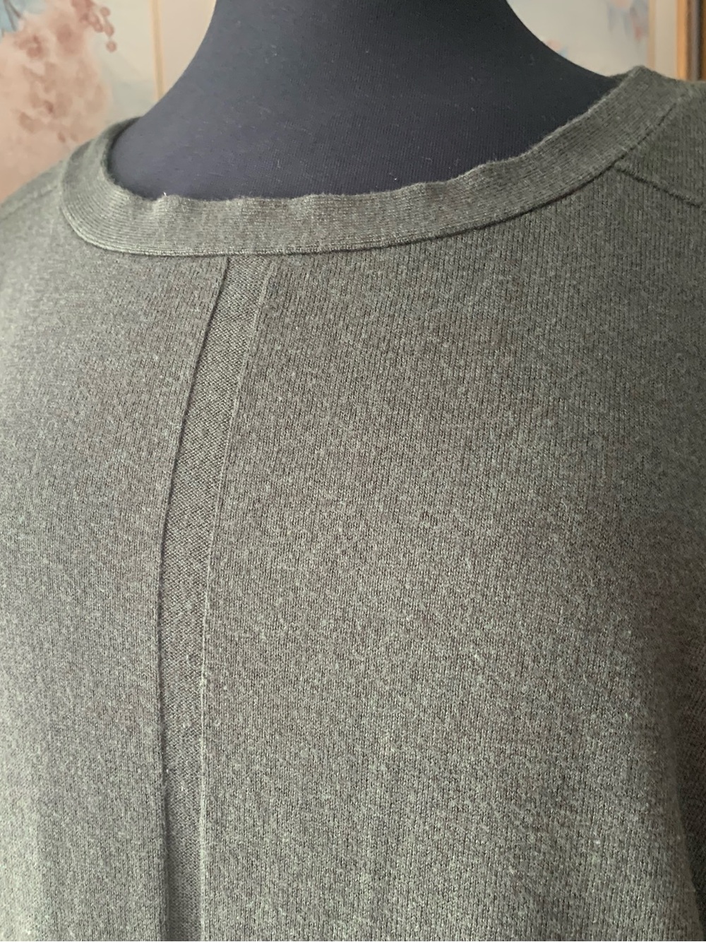 Cyrus Crewneck Relaxed Fit Sweater in Olive Green with Ribbed Bottom